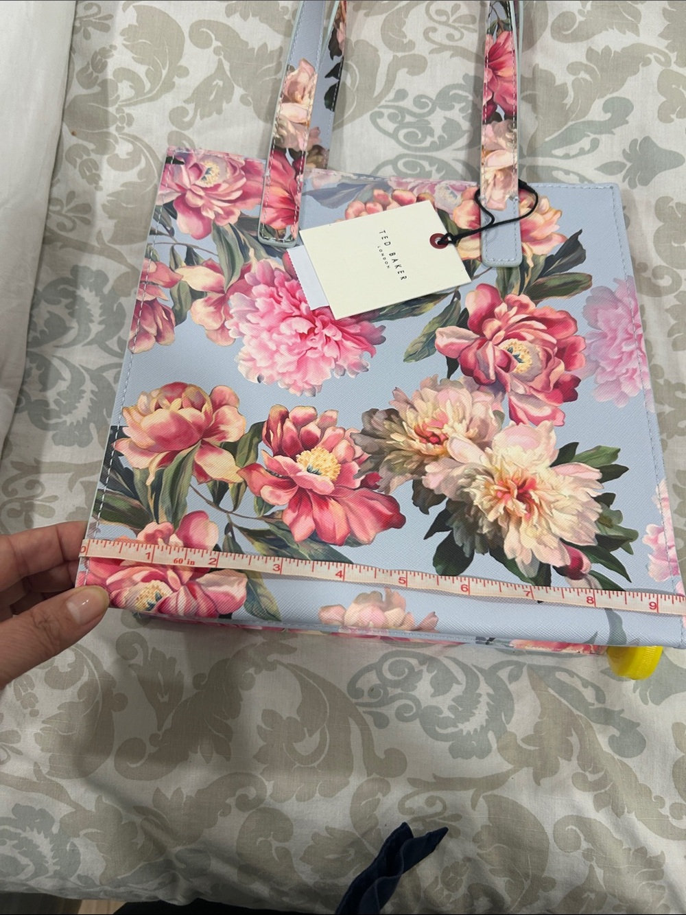 Ted Baker Floral Pink & Light Blue Tote Bag - Picture 8 of 9